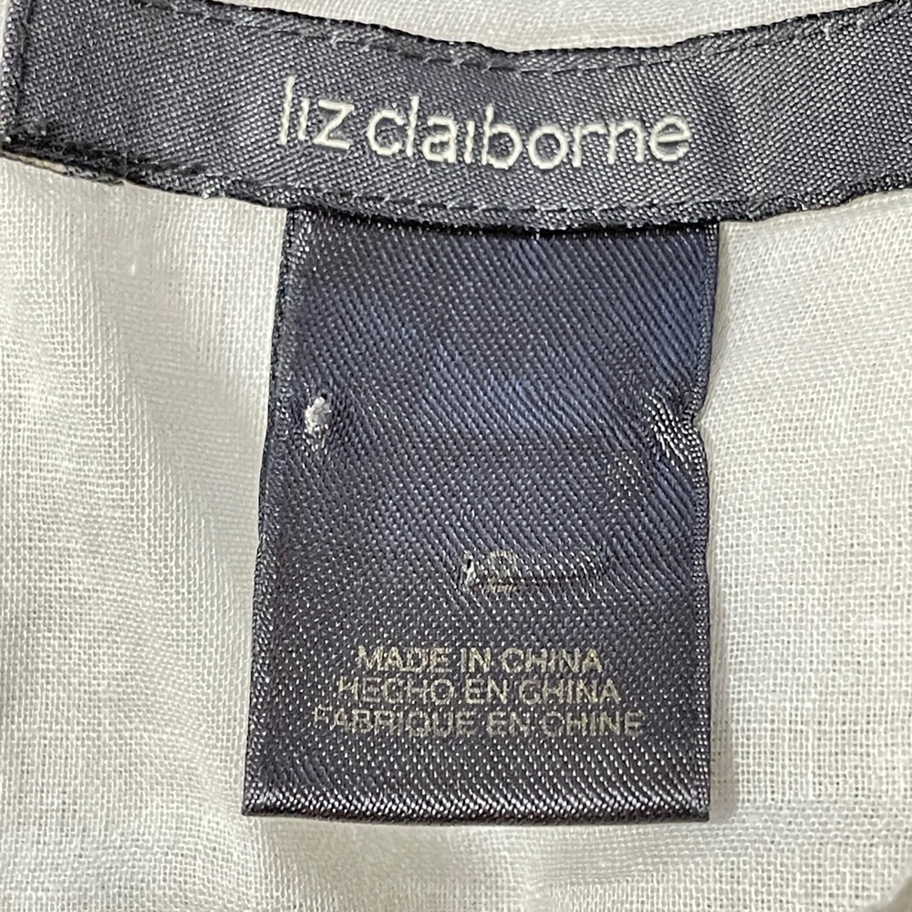 Liz Claiborne Ivory Linen Trumpet Dress | 12 | Lined & Chic Paisley Print - Picture 12 of 15